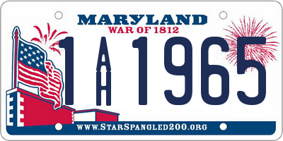 MD license plate 1AH1965