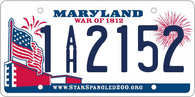 MD license plate 1AH2152