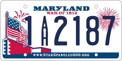 MD license plate 1AH2187