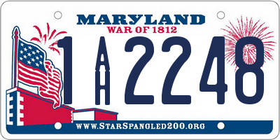 MD license plate 1AH2248