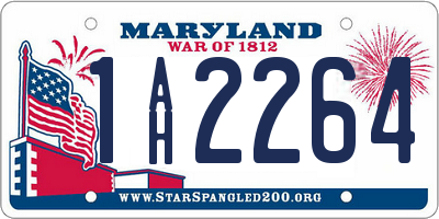 MD license plate 1AH2264