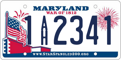 MD license plate 1AH2341