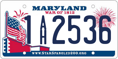 MD license plate 1AH2536