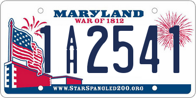 MD license plate 1AH2541