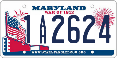 MD license plate 1AH2624