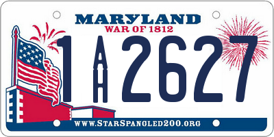 MD license plate 1AH2627