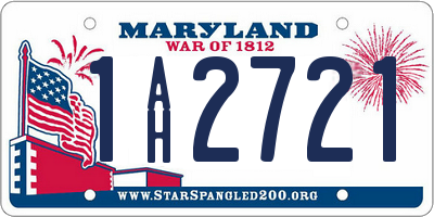 MD license plate 1AH2721