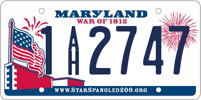 MD license plate 1AH2747