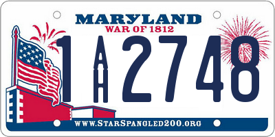 MD license plate 1AH2748