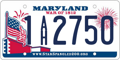 MD license plate 1AH2750