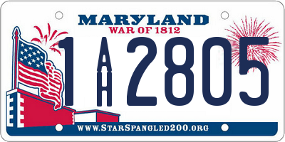 MD license plate 1AH2805