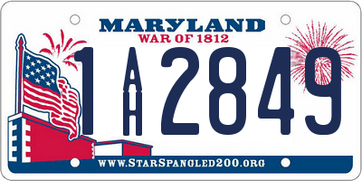 MD license plate 1AH2849