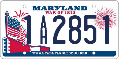 MD license plate 1AH2851