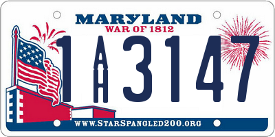 MD license plate 1AH3147