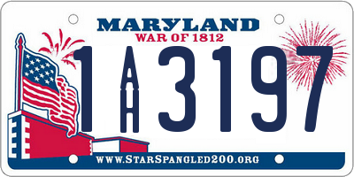 MD license plate 1AH3197