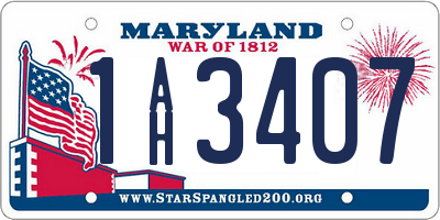 MD license plate 1AH3407