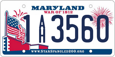 MD license plate 1AH3560