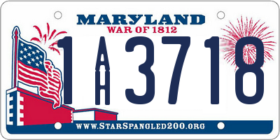 MD license plate 1AH3718