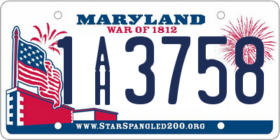 MD license plate 1AH3758