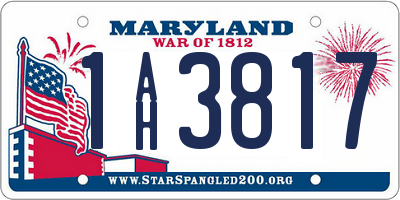 MD license plate 1AH3817