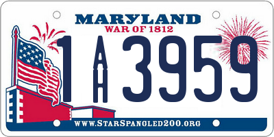 MD license plate 1AH3959