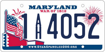 MD license plate 1AH4052