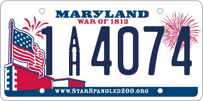 MD license plate 1AH4074