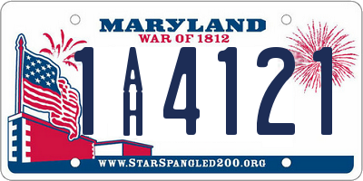MD license plate 1AH4121