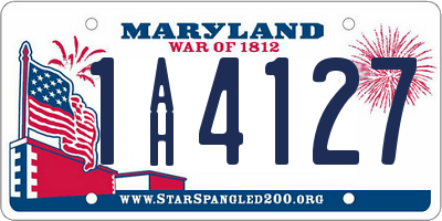 MD license plate 1AH4127