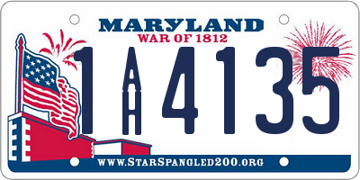 MD license plate 1AH4135