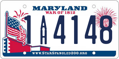 MD license plate 1AH4148