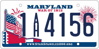 MD license plate 1AH4156