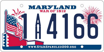 MD license plate 1AH4166