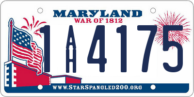 MD license plate 1AH4175