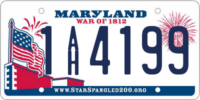 MD license plate 1AH4199