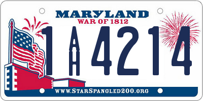 MD license plate 1AH4214