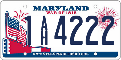 MD license plate 1AH4222
