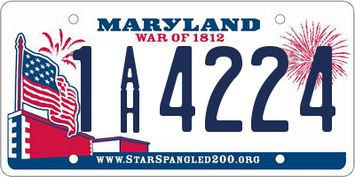 MD license plate 1AH4224