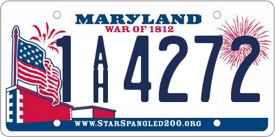 MD license plate 1AH4272