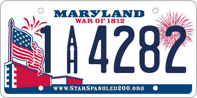 MD license plate 1AH4282