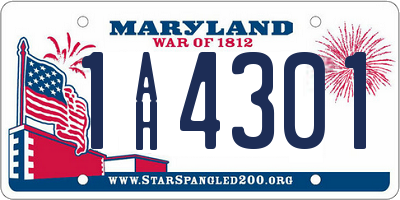 MD license plate 1AH4301