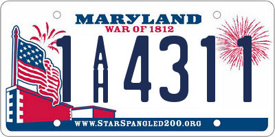 MD license plate 1AH4311