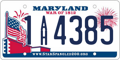 MD license plate 1AH4385