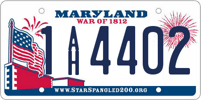 MD license plate 1AH4402