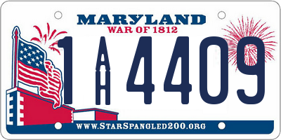MD license plate 1AH4409