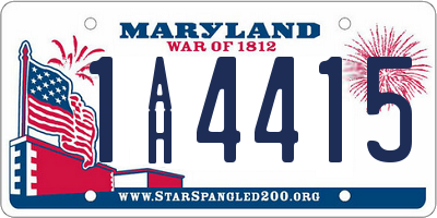 MD license plate 1AH4415