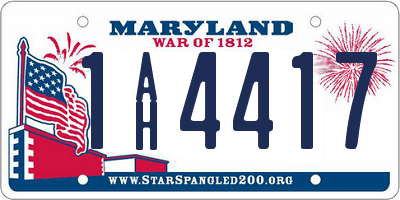 MD license plate 1AH4417