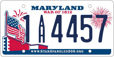 MD license plate 1AH4457
