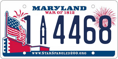 MD license plate 1AH4468
