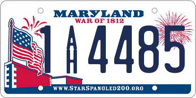 MD license plate 1AH4485